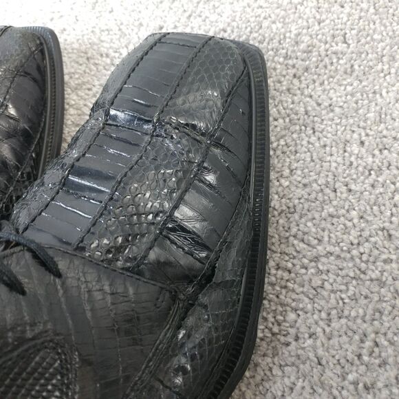 Giorgio Brutini Genuine Snake Skin Leather Mens Size 15 Dress Shoes Black - Picture 10 of 13